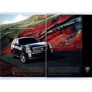 2004 Cadillac SRX V8 SUV Luxury Utility 2 Pg Vintage Print Ad Red Rocks Wall Art